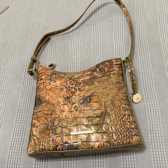 Brahmin Katie Crossbody Brown Croc-Embossed Shoulder Bag - Picture 4 of 8